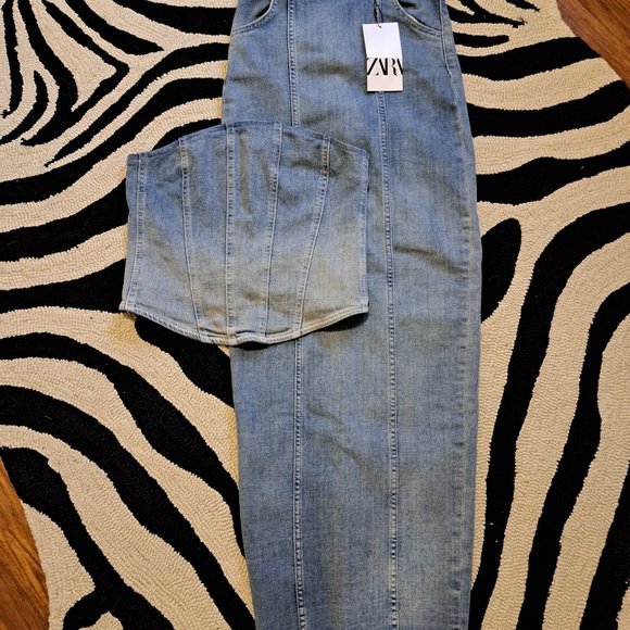 BNWT Zara Demin Set - Skirt and Top size XS - Picture 6 of 6